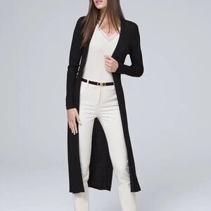 White house black market, black, Ribbed Duster cardigan/sweater, size L